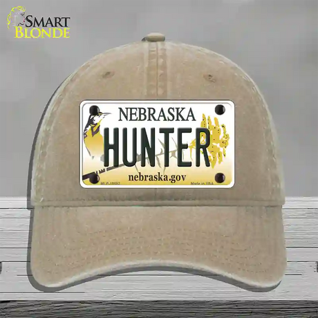 Hunter Nebraska Novelty License Plate Hat Unconstructed Cotton / Khaki