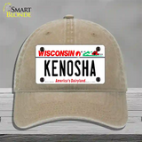 Kenosha Wisconsin Novelty License Plate Hat Unconstructed Cotton / Khaki