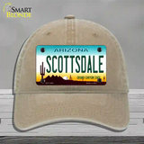 Scottsdale Arizona Novelty License Plate Hat Unconstructed Cotton / Khaki