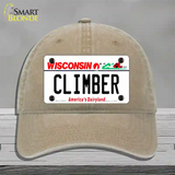 Climber Wisconsin Novelty License Plate Hat Unconstructed Cotton / Khaki