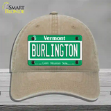 Burlington Vermont Novelty License Plate Hat Unconstructed Cotton / Khaki