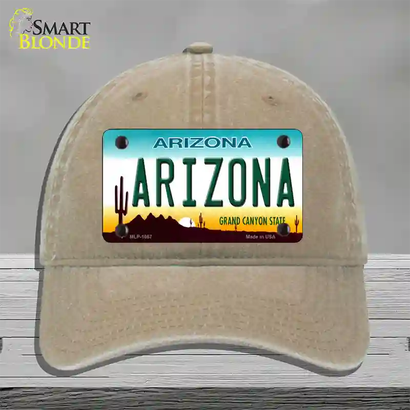 Arizona Novelty License Plate Hat Unconstructed Cotton / Khaki