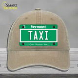 Taxi Vermont Novelty License Plate Hat Unconstructed Cotton / Khaki