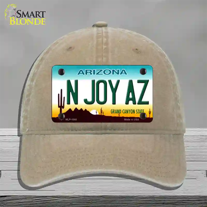 N Joy Arizona Novelty License Plate Hat Unconstructed Cotton / Khaki