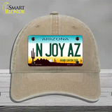 N Joy Arizona Novelty License Plate Hat Unconstructed Cotton / Khaki