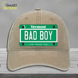 Bad Boy Vermont Novelty License Plate Hat Unconstructed Cotton / Khaki