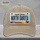 North Dakota Legendary Novelty License Plate Hat Unconstructed Cotton / Khaki