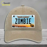 Zombie North Dakota Novelty License Plate Hat Unconstructed Cotton / Khaki