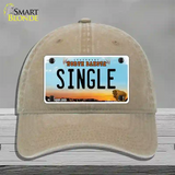 Single North Dakota Novelty License Plate Hat Unconstructed Cotton / Khaki