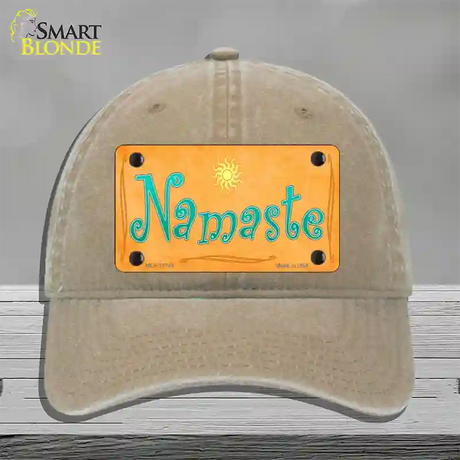 Namaste Novelty License Plate Hat Unconstructed Cotton / Khaki