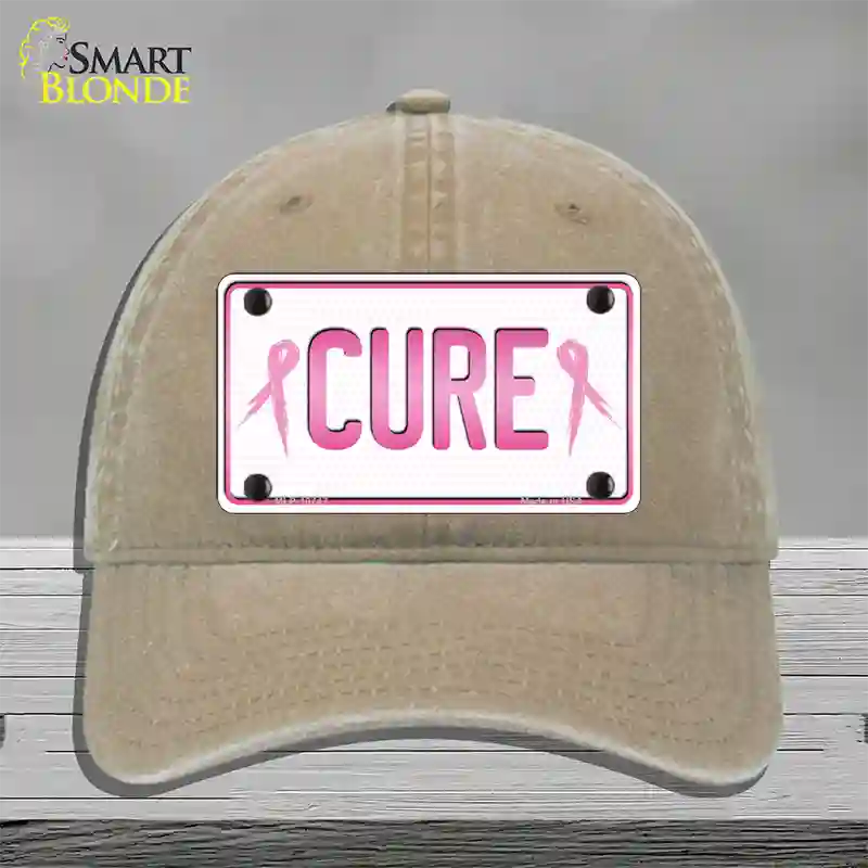 Cure Novelty License Plate Hat Sign Unconstructed Cotton / Khaki