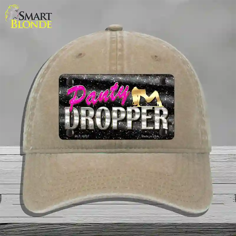 Panty Dropper Novelty License Plate Hat Unconstructed Cotton / Khaki