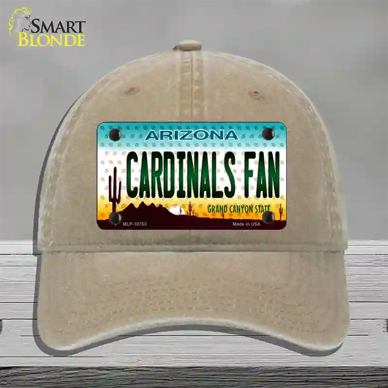 Cardinals Fan Arizona Novelty License Plate Hat Unconstructed Cotton / Khaki