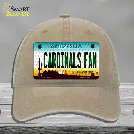 Cardinals Fan Arizona Novelty License Plate Hat Unconstructed Cotton / Khaki