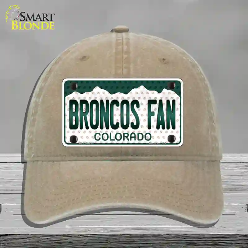 Broncos Fan Colorado Novelty License Plate Hat Unconstructed Cotton / Khaki