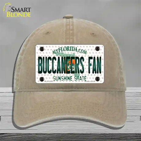 Buccaneers Fan Florida Novelty License Plate Hat Unconstructed Cotton / Khaki