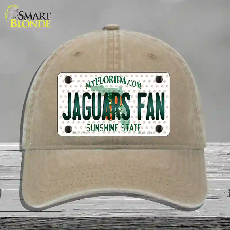 Jaguars Fan Florida Novelty License Plate Hat Unconstructed Cotton / Khaki