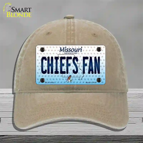 Chiefs Fan Missouri Novelty License Plate Hat Unconstructed Cotton / Khaki