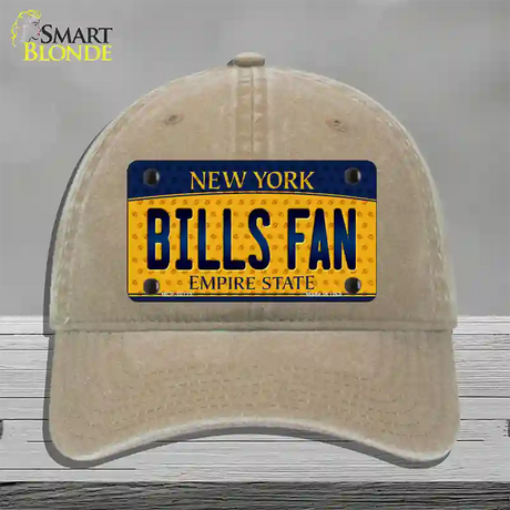 Bills Fan New York Novelty License Plate Hat Unconstructed Cotton / Khaki