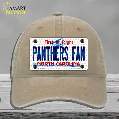 Panthers Fan North Carolina Novelty License Plate Hat Unconstructed Cotton / Khaki