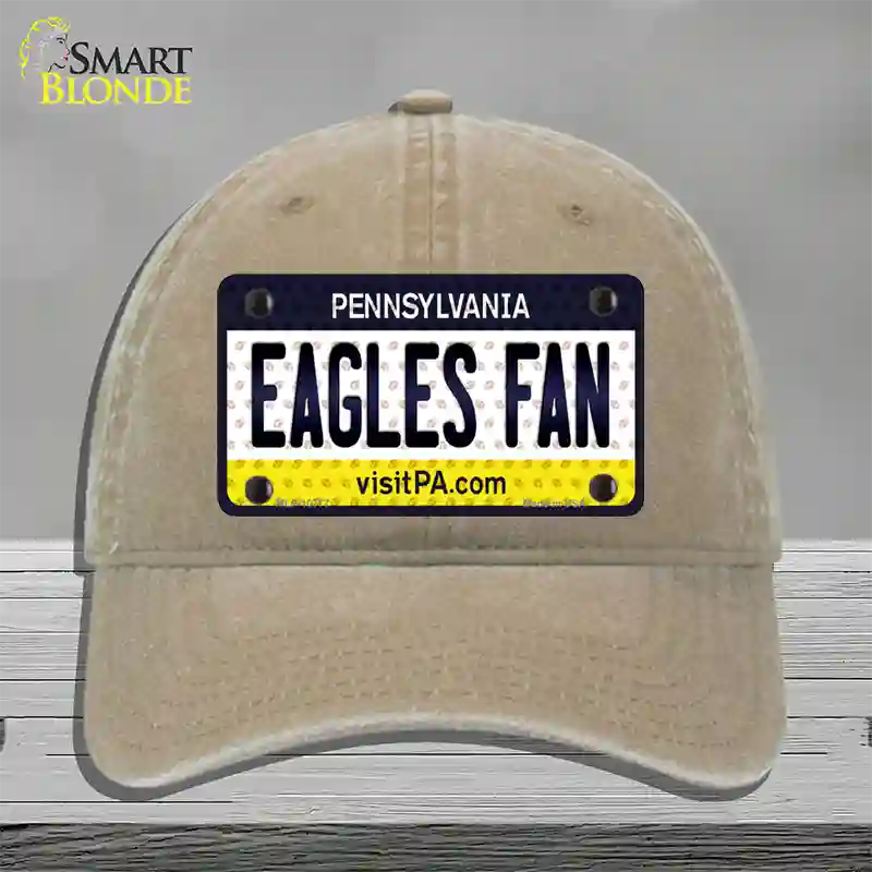 Eagles Fan Pennsylvania Novelty License Plate Hat Unconstructed Cotton / Khaki