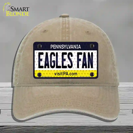 Eagles Fan Pennsylvania Novelty License Plate Hat Unconstructed Cotton / Khaki