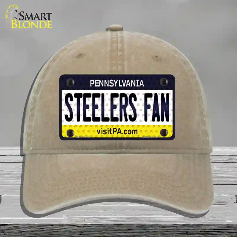 Steelers Fan Pennsylvania Novelty License Plate Hat Unconstructed Cotton / Khaki