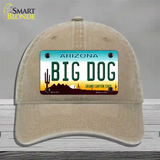 Big Dog Arizona Novelty License Plate Hat Unconstructed Cotton / Khaki