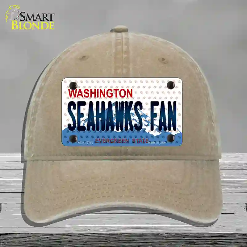 Seahawks Fan Washington Novelty License Plate Hat Unconstructed Cotton / Khaki