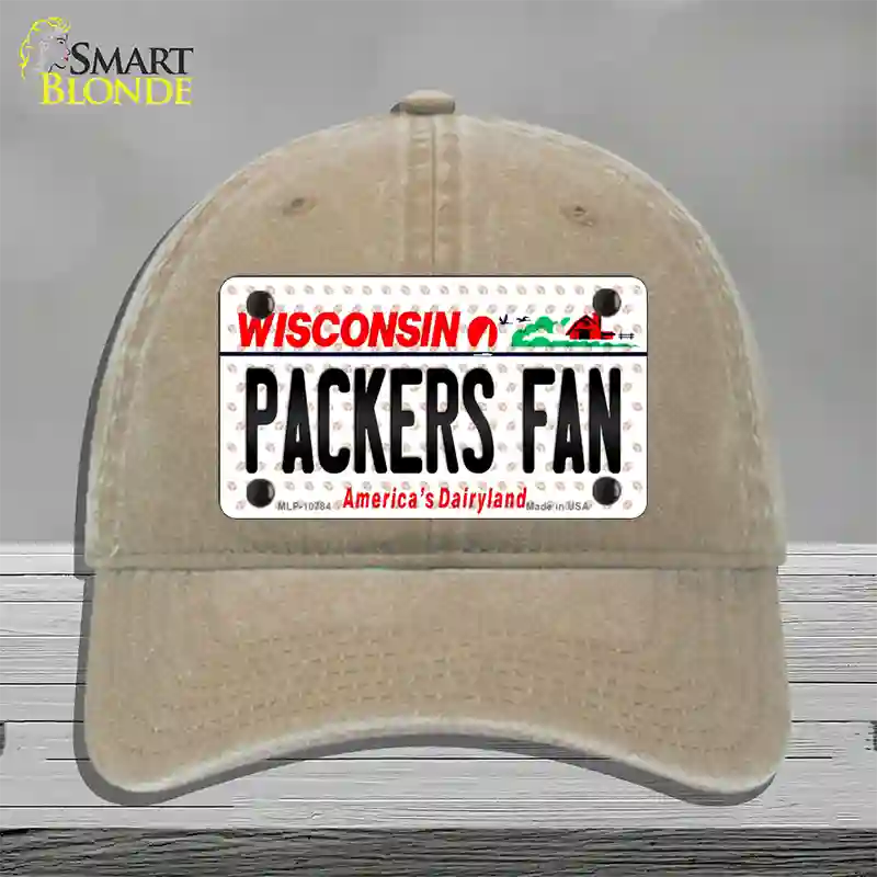 Packers Fan Wisconsin Novelty License Plate Hat Unconstructed Cotton / Khaki