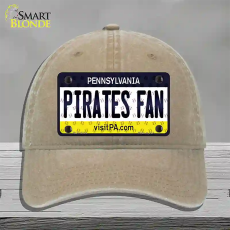 Pirates Fan Pennsylvania Novelty License Plate Hat Unconstructed Cotton / Khaki