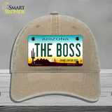 The Boss Arizona Novelty License Plate Hat Unconstructed Cotton / Khaki