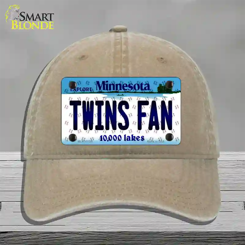 Twins Fan Minnesota Novelty License Plate Hat Unconstructed Cotton / Khaki