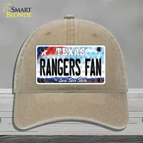 Rangers Fan Texas Novelty License Plate Hat Unconstructed Cotton / Khaki