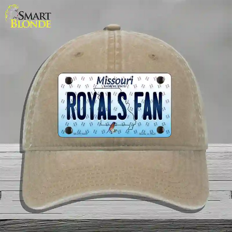 Royals Fan Missouri Novelty License Plate Hat Unconstructed Cotton / Khaki