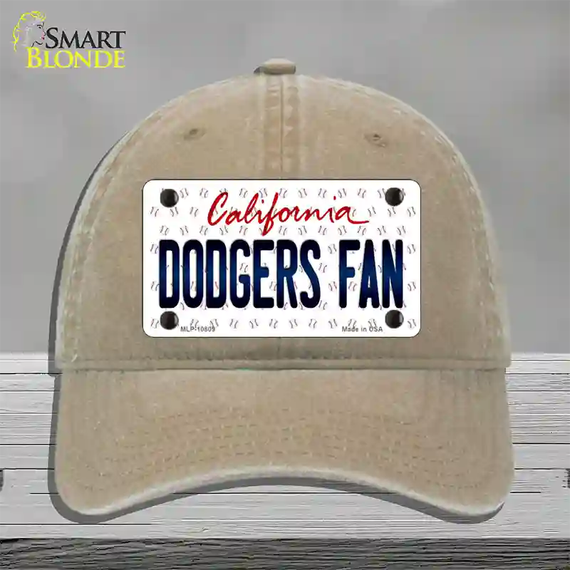 Dodgers Fan California Novelty License Plate Hat Unconstructed Cotton / Khaki