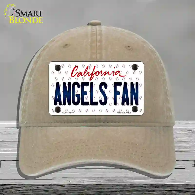 Angels Fan California Novelty License Plate Hat Unconstructed Cotton / Khaki