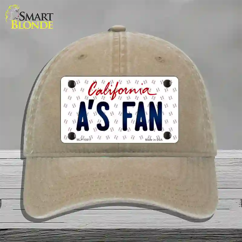 As Fan California Novelty License Plate Hat Unconstructed Cotton / Khaki