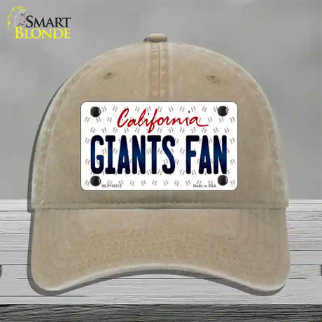 Giants Fan California Novelty License Plate Hat Unconstructed Cotton / Khaki