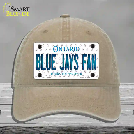 Blue Jays Fan Ontario Novelty License Plate Hat Unconstructed Cotton / Khaki