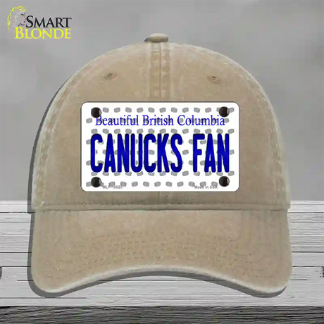 Canucks Fan British Columbia Novelty License Plate Hat Unconstructed Cotton / Khaki