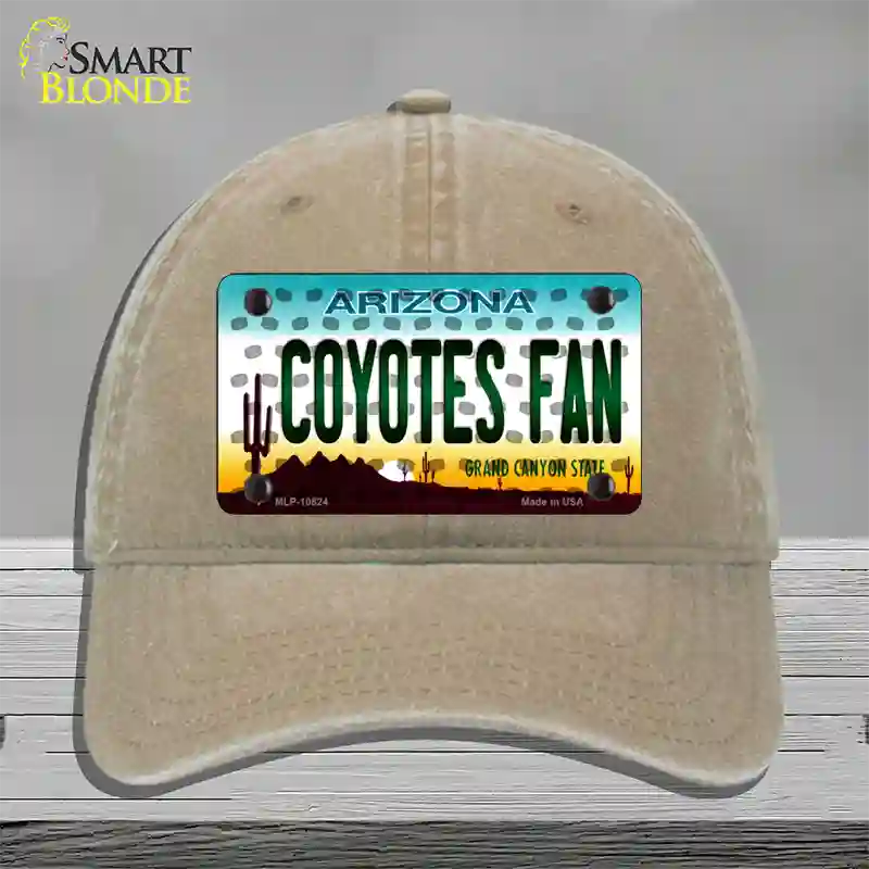 Coyotes Fan Arizona Novelty License Plate Hat Unconstructed Cotton / Khaki