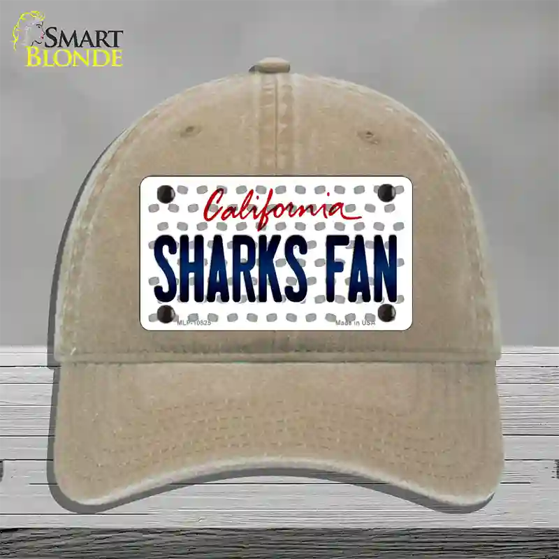 Sharks Fan California Novelty License Plate Hat Unconstructed Cotton / Khaki