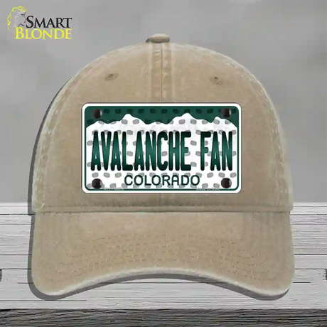 Avalanche Fan Colorado Novelty License Plate Hat Unconstructed Cotton / Khaki