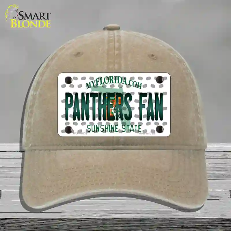 Panthers Fan Florida Novelty License Plate Hat Unconstructed Cotton / Khaki