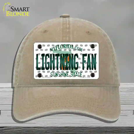 Lightning Fan Florida Novelty License Plate Hat Unconstructed Cotton / Khaki