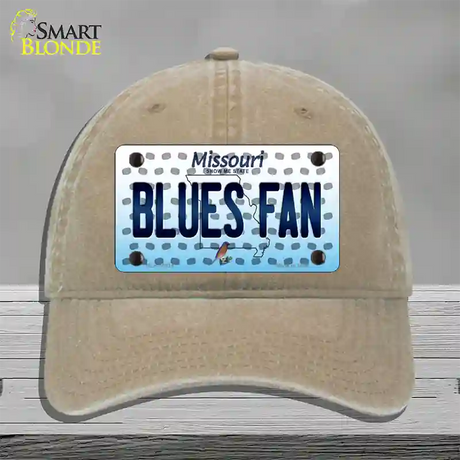 Blues Fan Missouri Novelty License Plate Hat Unconstructed Cotton / Khaki