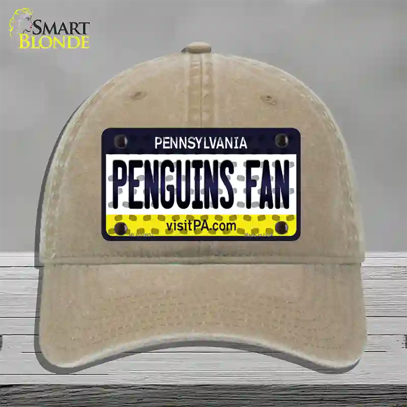 Penguins Fan Pennsylvania Novelty License Plate Hat Unconstructed Cotton / Khaki