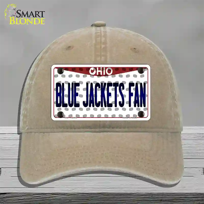 Blue Jackets Fan Ohio Novelty License Plate Hat Unconstructed Cotton / Khaki