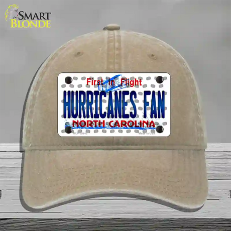 Hurricanes Fan North Carolina Novelty License Plate Hat Unconstructed Cotton / Khaki